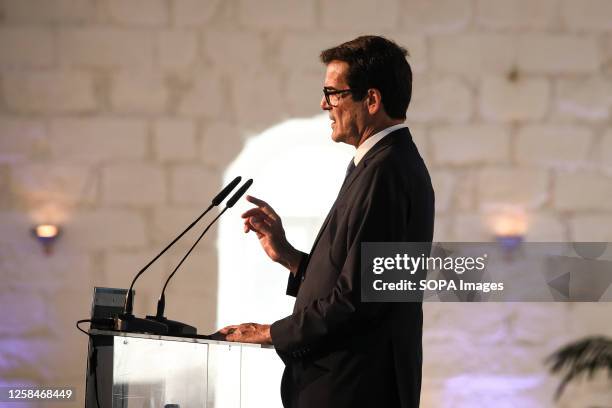 Mayor of Porto, Rui Moreira speaks during the Schools 2030 Forum Global 2023 at Alfândega do Porto in Porto. This Forum brings together more than 200...