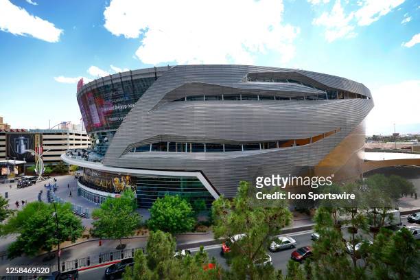 General view of the exterior of T-Mobile Arena prior to game two of the NHL Stanley Cup Final between the Florida Panthers and the Vegas Golden...