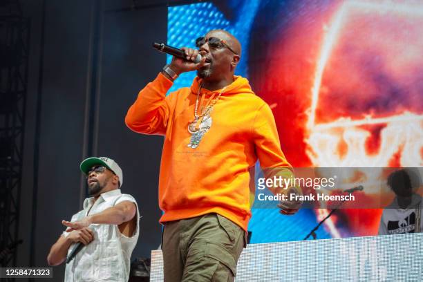 Rapper RZA and Inspectah Deck of Wu-Tang Clan perform live on stage during a concert at the Parkbuehne Wuhlheide on June 5, 2023 in Berlin, Germany.