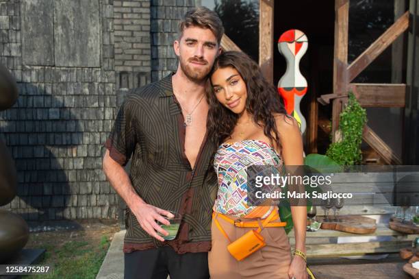 Drew Taggart and Chantel Jeffries attend the Hamptons Magazine x The Chainsmokers VIP Dinner at The Barn at Nova's Ark on July 25, 2020 in Watermill,...