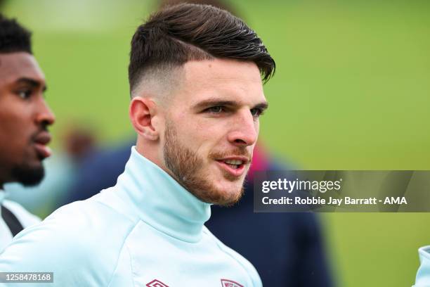 Declan Rice of West Ham United during training prior to the UEFA Europa Conference League 2022/23 final match between ACF Fiorentina and West Ham...