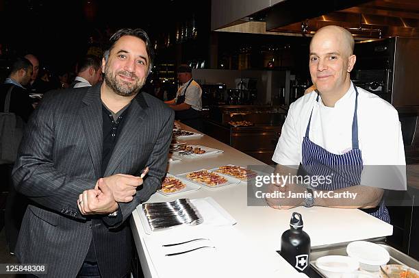 Chef Marco Canora and Chef Jonathan Benno attend the GQ celebration of Lincoln, the best new restaurant of the year at Lincoln Center for the...