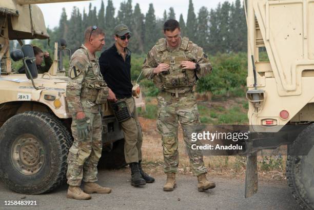 Israeli Army attend a military exercise held in the forest area near the town of Kafr Qara, Israel on June 06, 2023. U.S Army also participated in...
