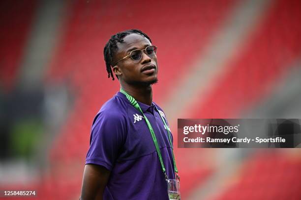 Christian Kouame during a ACF Fiorentina training session before the UEFA Europa Conference League Final 2022/23 match between ACF Fiorentina and...