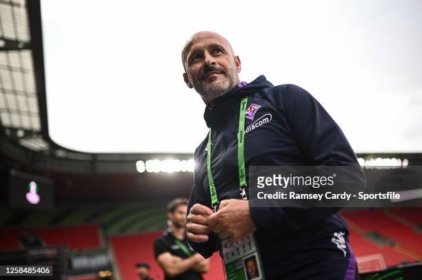Fiorentina manager Vincenzo Italiano during a ACF Fiorentina training session before the UEFA Europa Conference League Final 2022/23 match between...