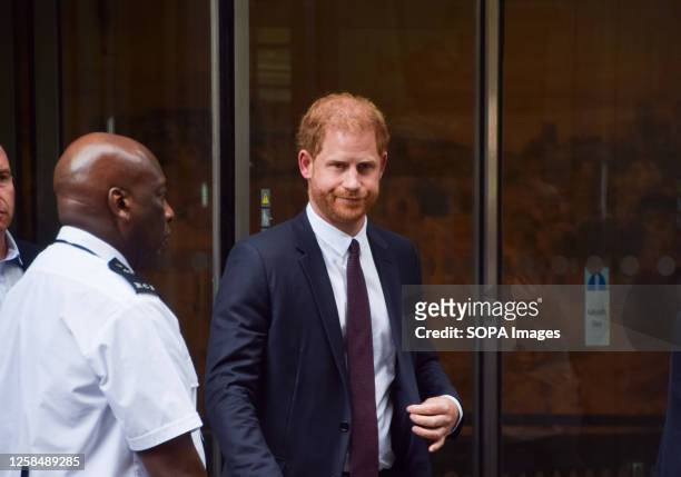 Prince Harry seen leaving the High Court, Rolls Building. Several high-profile people, including Prince Harry, have taken legal action against Mirror...