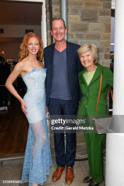 Anna Ermakova, Mathias Döpfner and Friede Springer attend the Ein Herz für Kinder" Summer Reception at Wannseeterrassen Berlin on June 6, 2023 in...