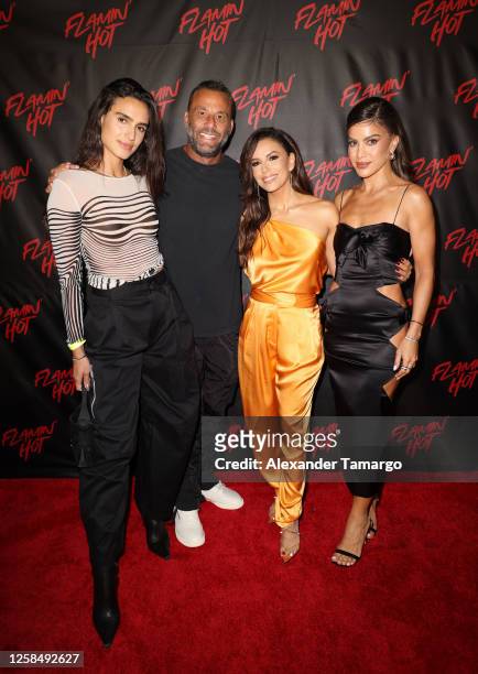 Isabela Rangel Grutman, Dave Grutman, Eva Longoria and Camila Coelho attend the "Flamin' Hot" Miami screening at AMC Sunset Place on June 6, 2023 in...