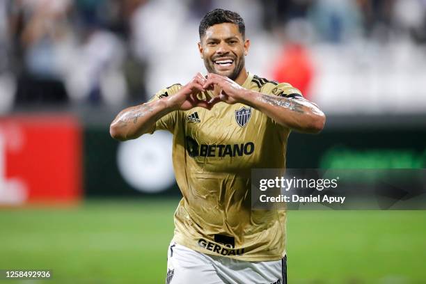 Hulk of Atletico Mineiro celebrates after scoring the team´s first goal during a Copa CONMEBOL Libertadores group G match between Alianza Lima and...