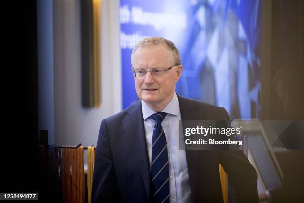 Philip Lowe, governor of the Reserve Bank of Australia , attends the Morgan Stanley Australia Summit in Sydney, Australia, on Wednesday, June 7,...