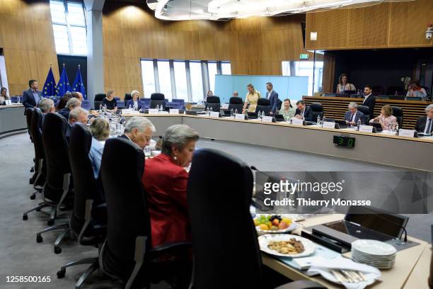 Commissioners attend the college meeting of the EU Commission in the Berlaymont, the EU Commission headquarter on June 7, 2023 in Brussels, Belgium....