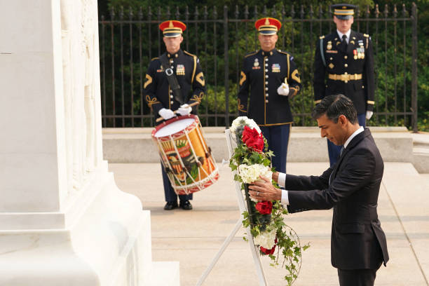 VA: British Prime Minister Rishi Sunak Lays Wreath At The Tomb Of The Unknown Soldier