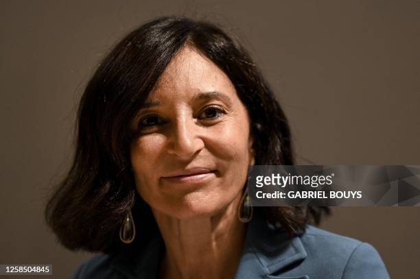 Chief Executive Officer of Italian financial newspaper Il Sole 24 Ore, Mirja Cartia d'Asero, poses at the Veneranda Biblioteca Ambrosiana in Milan on...