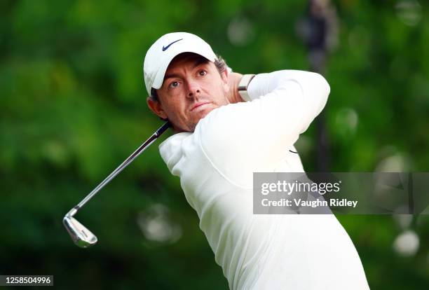 Rory McIlroy of Northern Ireland takes part in the Pro-Am of the RBC Canadian Open at Oakdale Golf and Country Club on June 07, 2023 in Toronto,...