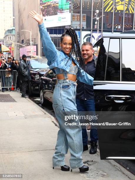 Alicia Keys is seen leaving 'Good Morning America' on June 07, 2023 in New York City.