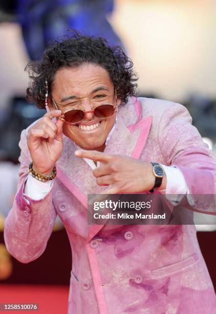 Anthony Ramos attends "Transformers: Rise Of The Beasts" European Premiere at Cineworld Leicester Square on June 7, 2023 in London, England.