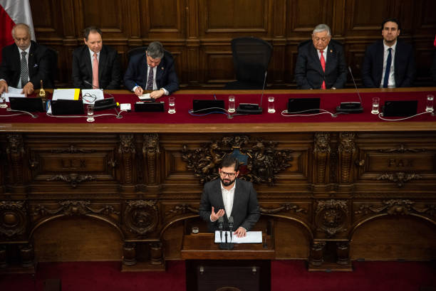 CHL: Chile President Boric Delivers Speaks At Constitutional Council