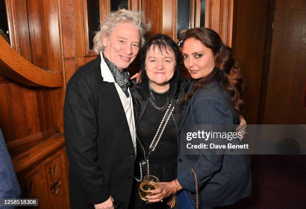 Dexter Fletcher, Dalia Ibelhauptaite and Allegra Riggio attend the Gala Night after party for "We Will Rock You" at the London Coliseum on June 7,...