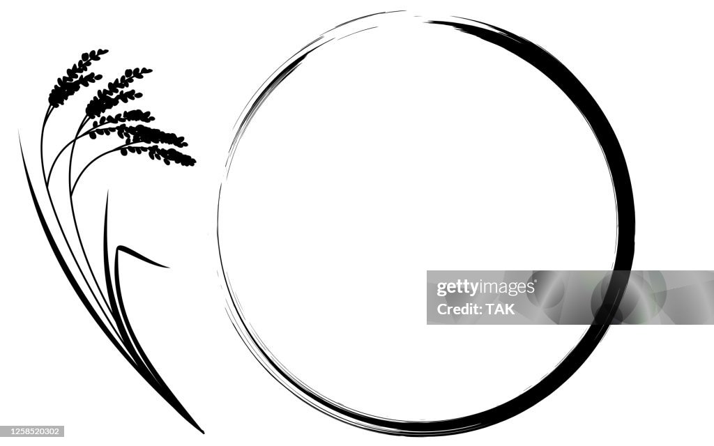 Background Frame Rice Illustration Of Rounded Rice And Round Frame Background Material High ...