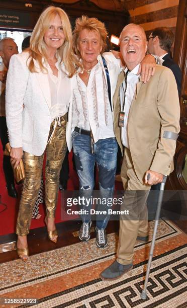 Penny Lancaster, Sir Rod Stewart and Phil McIntyre attend the Gala Night performance of "We Will Rock You" at the London Coliseum on June 7, 2023 in...