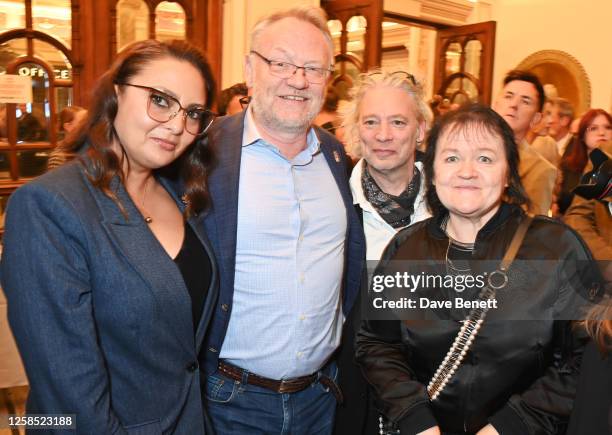 Allegra Riggio, Jared Harris, Dexter Fletcher and Dalia Ibelhauptaite attend the Gala Night performance of "We Will Rock You" at the London Coliseum...