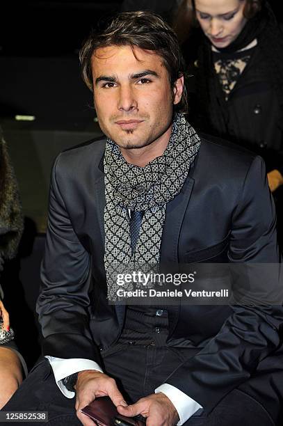 Adrian Mutu attends the Roberto Cavalli Fashion Show as part of Milan Fashion Week Menswear A/W 2011 on January 15, 2011 in Milan, Italy.