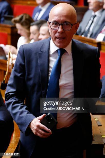 President of the French right-wing party Les Republicains and member of Parliament Eric Ciotti attends a debate to examine the Liberties,...