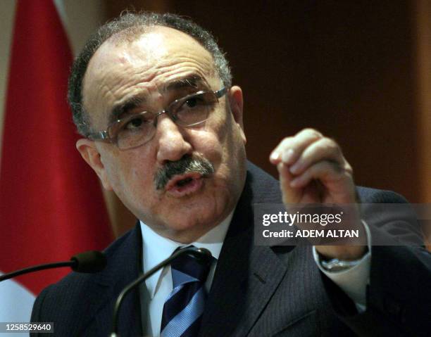 Turkish Interior Minister Besir Atalay addresses a press conference in Ankara on December 17, 2009. The Turkish government will press ahead with...