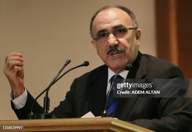Turkey's Interior Minister Besir Atalay speaks during a press conference about his government's Kurdish policy in Ankara on October 23, 2009....