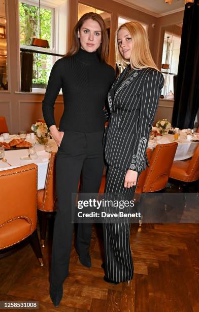 Lady Sabrina Percy and Isabel Getty attend an intimate breakfast hosted by Isabel Getty at Corinthia Hotel London on June 8, 2023 in London, England.