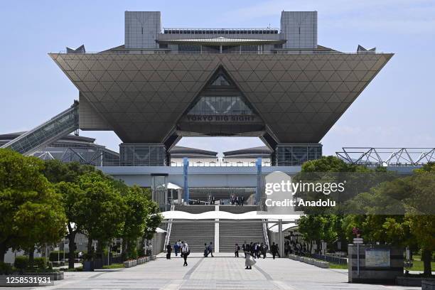 View of the Tokyo Big Sight convention center in Tokyo, Japan, on June 8 where the International Tokyo Toy Show is held for four days from June 8-9...