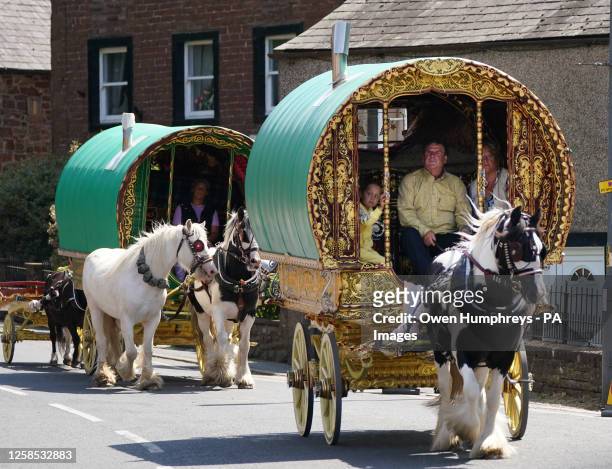 Travellers start to arrive at the Appleby Horse Fair, the annual gathering of gypsies and travellers in Appleby, Cumbria. Picture date: Thursday June...