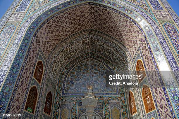 View of the Goharshad Mosque at the province of Razavi Khorasan in Mashhad, Iran on May 29, 2023. The mosque was built during the Timurid period...