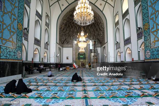 An internal view of the Goharshad Mosque at the province of Razavi Khorasan in Mashhad, Iran on May 29, 2023. The mosque was built during the Timurid...