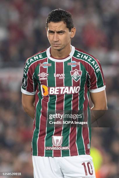 Paulo Henrique Ganso of Fluminense looks on during a Copa CONMEBOL Libertadores 2023 group D match between River Plate and Fluminense at Estadio Mas...