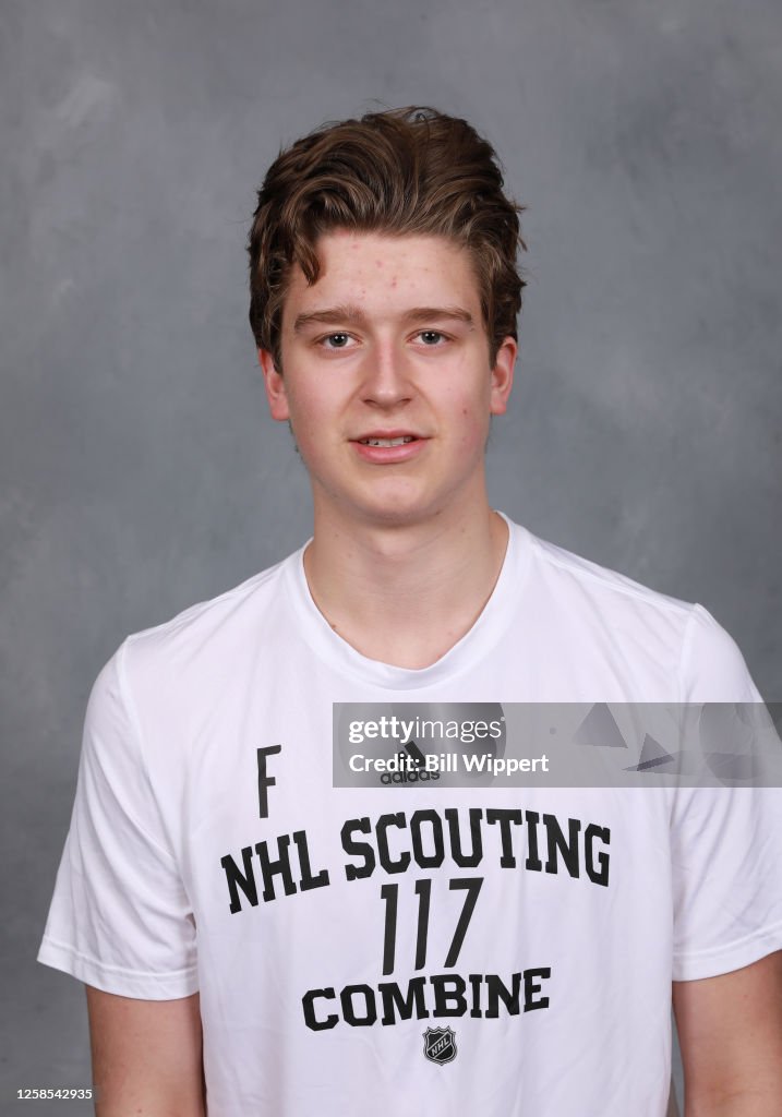 Calumn Ritchie Calum Ritchie poses for a headshot at the 2023 NHL Scouting Combine ...