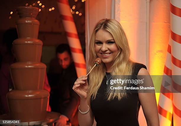 Zoe Salmon celebrates Thorntons' 100th Anniversary at Shoreditch House on January 24, 2011 in London, England.