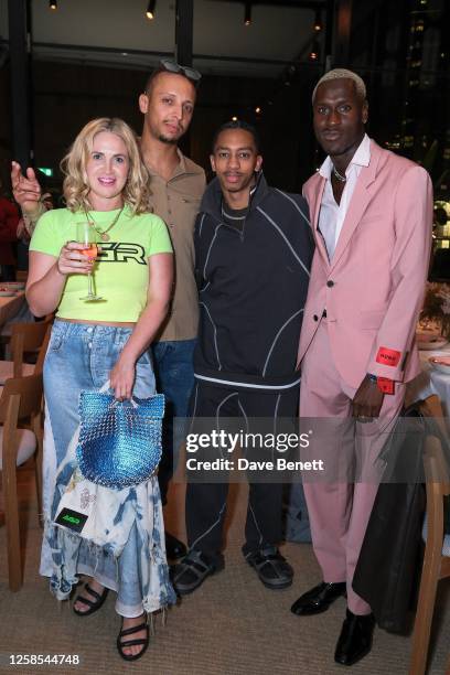 Alicia Robinson, Connor Gaffe, Saul Nash and Kevin Bonsu attend the GmbH x htown Dinner, Hosted by One Hundred Shoreditch on June 8, 2023 in London,...