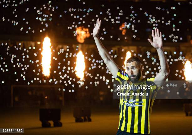 Ceremony is held for the French football player Karim Benzema at King Abdullah Stadium on June 08, 2023 in Jeddah, Saudi Arabia. 35 year-old French...