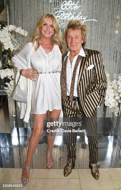 Penny Lancaster and Sir Rod Stewart attend Annabel's 60th Anniversary Party on June 8, 2023 in London, England.