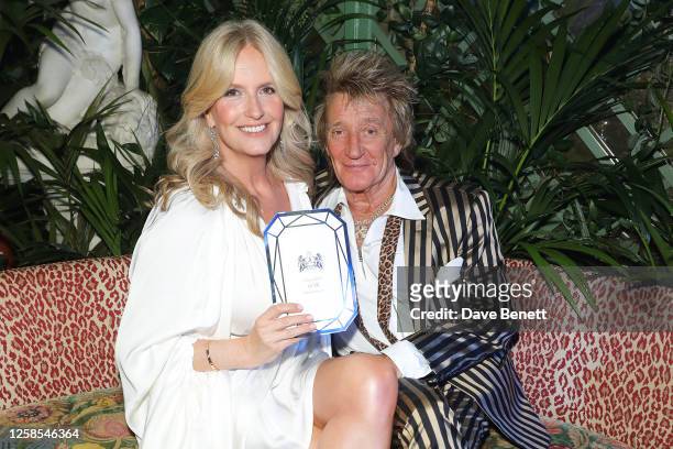 Penny Lancaster and Sir Rod Stewart attend Annabel's 60th Anniversary Party on June 8, 2023 in London, England.