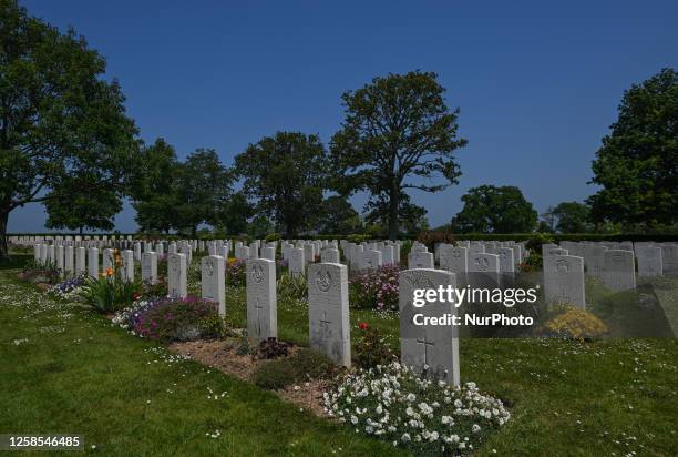 General view of Hottot-les-Bagues War Cemetery, seen on the 79th Anniversary of D-Day in Hottot-les-Bagues, Calvados, France, on June 07, 2023....