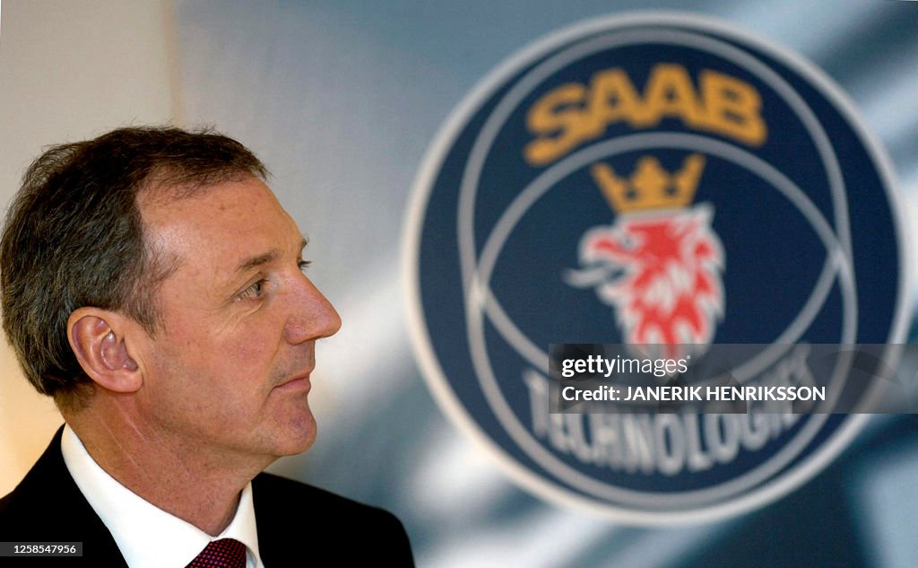 Sab Ab Swedish aerospace and defense company Saab AB Chief Executive Ake ...