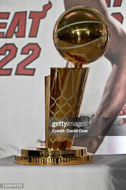 View of the Larry O'Brien trophy at the 2023 NBA Cares Finals Legacy Project as part of the 2023 NBA Finals on June 8, 2023 at CARE Elementary &...