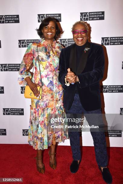 Pauline Forlenza and Linda Harrison attend American Federation Of Arts Spring Luncheon Featuring Interdisciplinary Conceptual Artist Sanford Biggers...