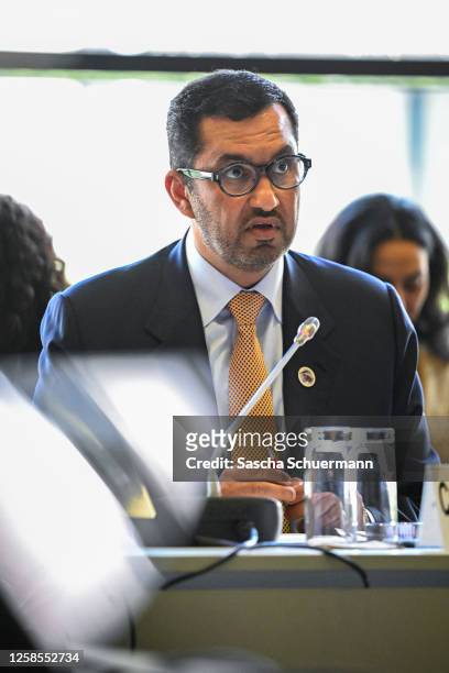 Sultan Ahmed Al Jaber, President-Designate of the UNFCCC COP28 climate conference and CEO of the Abu Dhabi National Oil Company, speaks at the UNFCCC...