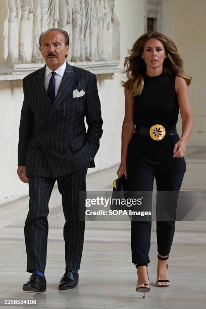 Mauro Masi and Ingrid Muccitelli attend the Premio Margutta 2023 event at Palazzo della Cancelleria.