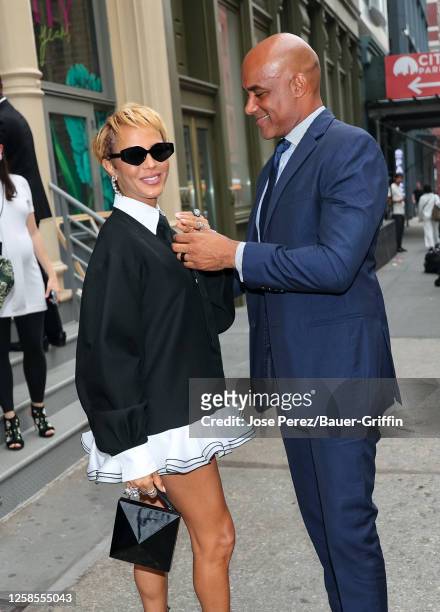 Nicole Ari Parker and Boris Kodjoe are seen attending a private celebration for the 'Sex and The City 25th Anniversary' Party in Downtown, Manhattan...