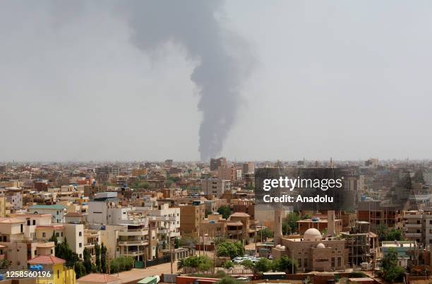 Smoke rises as the clashes between the Sudanese Armed Forces and the paramilitary Rapid Support Forces continue in Khartoum, Sudan on June 09, 2023.