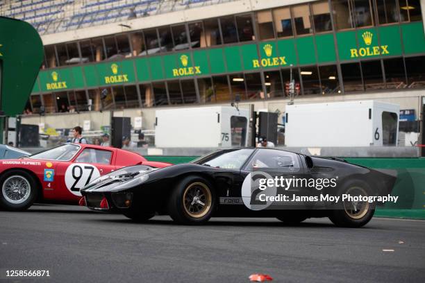 Ford GT40 at the Centenary Parade ahead of the 100th anniversary of the 24 Hours of Le Mans at the Circuit de la Sarthe June 9, 2023 in Le Mans,...